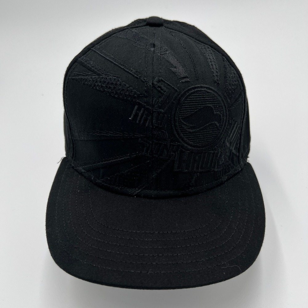 HYP‎ New York Black Tonal Embroidered Flat Brim A-Flex Hat L/XL